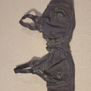 Unlined Gray Lacy Bra, Size 40C